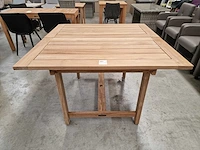 Diamond collection teak tuintafel 120-180 x 120cm brede latten - afbeelding 10 van  10