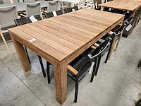 Diamond collection teak tuintafel ten 200 x 100cm brede latten - afbeelding 1 van  4