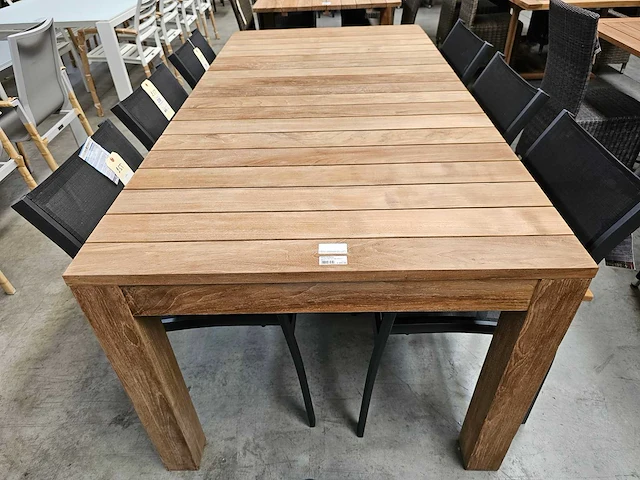 Diamond collection teak tuintafel ten 200 x 100cm brede latten - afbeelding 2 van  4