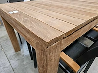 Diamond collection teak tuintafel ten 200 x 100cm brede latten - afbeelding 3 van  4