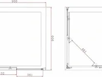 Diamond line - torino - douchecabine - 90x90 - vierkant - chroom - schuifdeur - hoekinstap - afbeelding 2 van  2