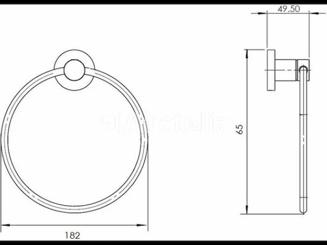 Diamond line rondo - handdoekring - hangend - goud - afbeelding 1 van  2