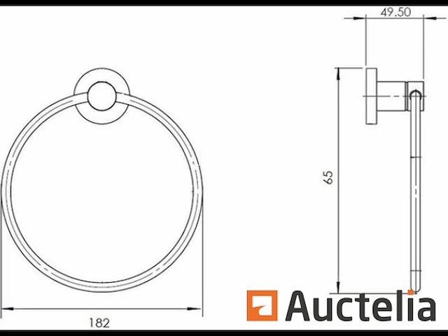 Diamond line rondo - handdoekring - hangend - goud - afbeelding 1 van  2