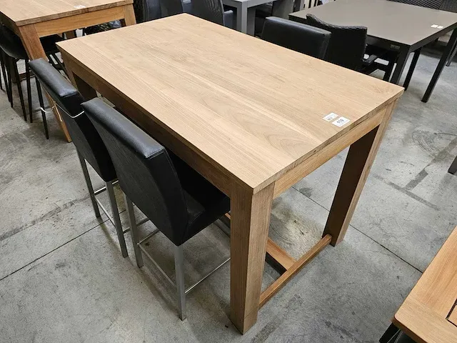 Diamond teak bartafel 140cm x 80cm x 90cm h p8 solid top 3cm - afbeelding 1 van  3