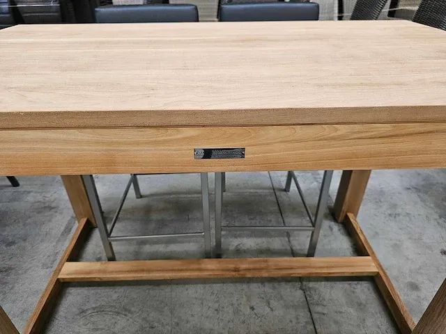 Diamond teak bartafel 140cm x 80cm x 90cm h p8 solid top 3cm - afbeelding 3 van  3