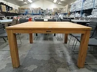 Diamond teak interieurtafel 140cm x 140cm met blokpoten - afbeelding 2 van  4