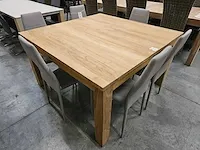 Diamond teak interieurtafel teak 140cm x 140cm x h78cm p10