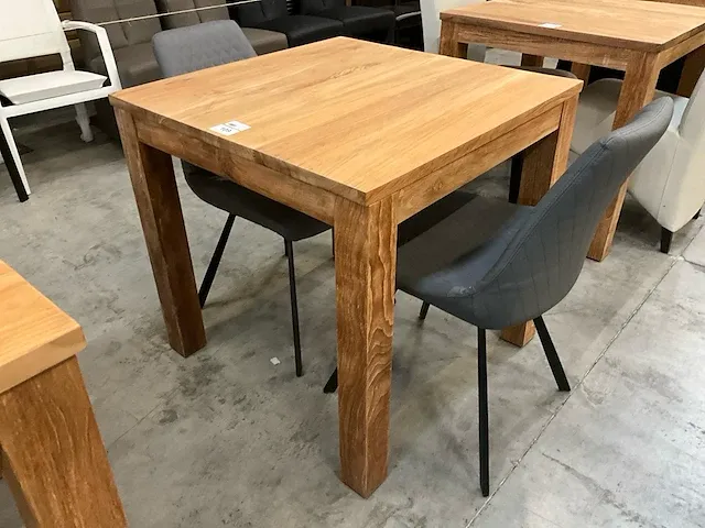 Diamond teak interieurtafel teak 80 x 80 x h78cm p8 - afbeelding 1 van  3