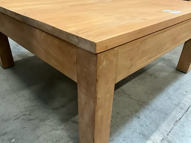 Diamond teak salontafel met greeploze lade 100 x 100 p8 - afbeelding 3 van  5