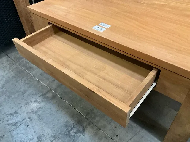 Diamond teak salontafel met greeploze lade 100 x 100 p8 - afbeelding 4 van  5