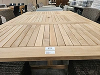 Diamond teak tuintafel uitschuifbaar 120-180cm latten 5cm - afbeelding 4 van  4