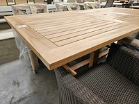 Diamond teak tuintafel uitschuifbaar 160-210cm latten 5cm - afbeelding 2 van  3