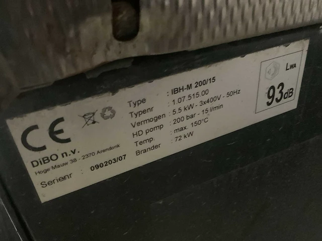 Dibo ibh-m 200/15 hogedrukreiniger - afbeelding 4 van  4