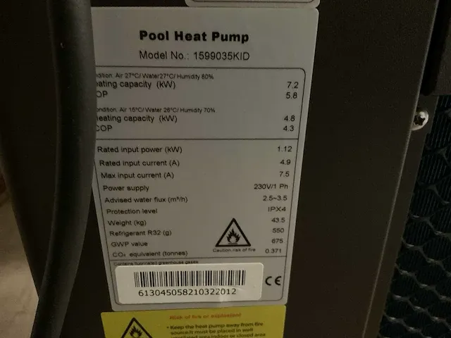 Didak pool aquamini ams08 zwembad warmtepomp 7,7 kw - afbeelding 2 van  4