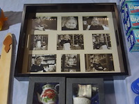 Dienblad met fotokaders en plug-in porseleinen potjes