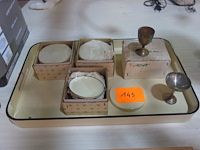 Dienblad, onderleggers (3 x 6 st.) en 6 eierdopjes - afbeelding 1 van  1