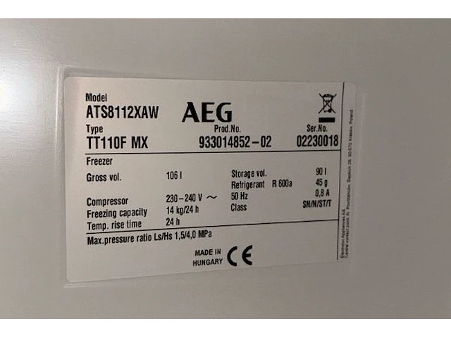 Diepvries aeg - afbeelding 3 van  6