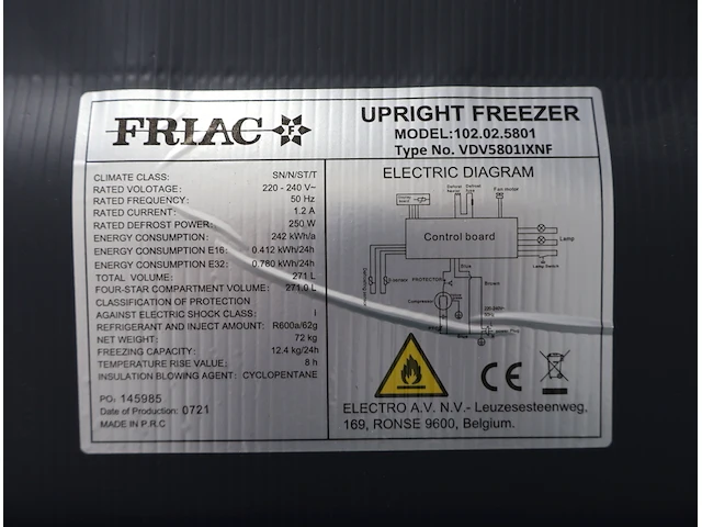 Diepvriezer friac vdv5801ixmf - afbeelding 5 van  6