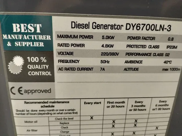 Diesel generator ultra toolz 5kva - afbeelding 9 van  18