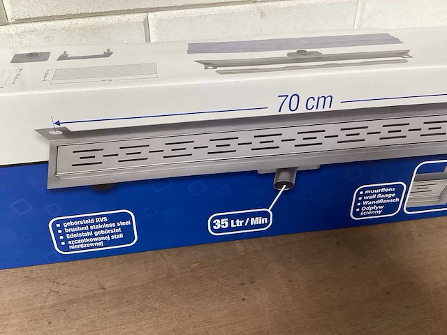Differnz douchegoot rvs 70 cm (2x) - afbeelding 3 van  6