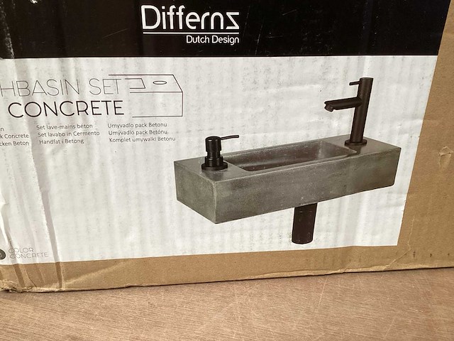 Differnz jax wastafel beton met zwart - afbeelding 4 van  4