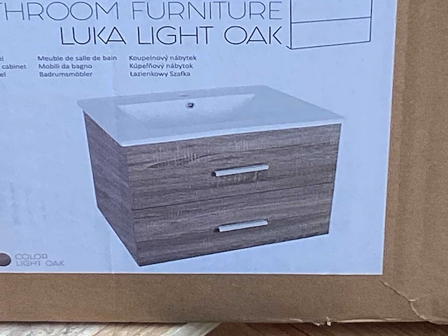 Differnz luka wastafel meubel eiken - afbeelding 2 van  5