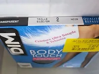 Dim body touch transparent 20d/maat 2 zwart 1 paar - afbeelding 3 van  5