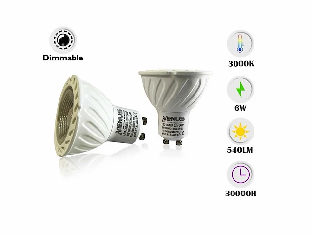 Dimbare gu10 led spot (100x) - afbeelding 1 van  5