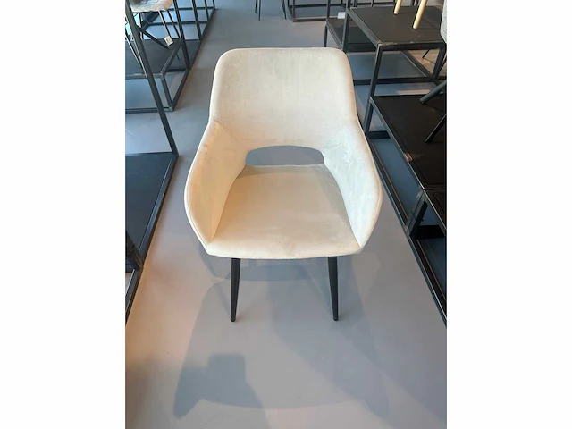 Dining chair off white velvet - afbeelding 4 van  4