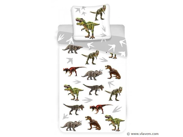 Dinosaurus kinderbeddengoed 100*135cm - afbeelding 1 van  1