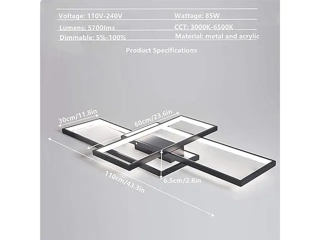 Diossad dimbare plafondlamp led met afstandsbediening - afbeelding 2 van  2