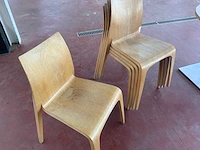 Disign - hout - restaurant chairs (4x) - afbeelding 2 van  4