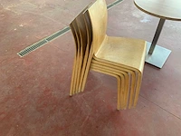 Disign - hout - restaurant chairs (4x) - afbeelding 3 van  4