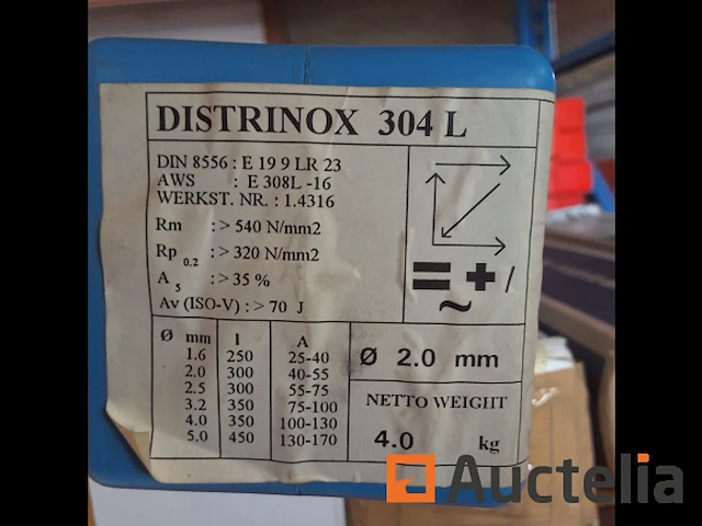 Distrinox 304 l roestvrijstaal staven elektrode (nummer 03-060) - afbeelding 1 van  2