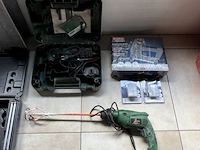 Diverse gereedschap w.o. steengzaag, schuifladder, tonstofzuiger, boormachine, werflampen, tegelsnijder, enz (19,27,30,32,34,35,36,37,38,39,46,54,55) - afbeelding 25 van  29