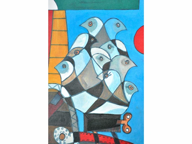 Diverse kunstenaars - lot van 10 kunstwerken - verschillende technieken - afbeelding 9 van  40