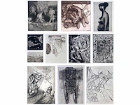 Diverse kunstenaars - lot van 10 prints - diverse technieken - afbeelding 1 van  38