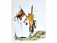 Diverse kunstenaars - lot van 4 ingelijste werken - diverse technieken - afbeelding 12 van  27