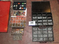Diverse materiaalkoffertjes inh wo. schroeven, koperen ringen, etc - afbeelding 1 van  4