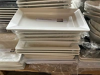 Diverse melamime serveerkommen, gastronormtrays, borden en melamime leistenen ( circa 150x ) - afbeelding 3 van  34