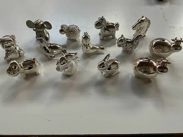Diverse verzilverde spaarpotten (13x) - afbeelding 1 van  9