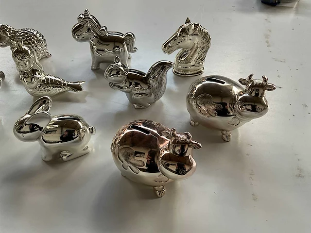 Diverse verzilverde spaarpotten (13x) - afbeelding 3 van  9