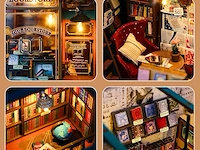 Diy book nook kit, miniatuurhuis met ledlicht - afbeelding 3 van  4