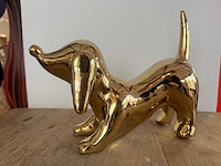 Dog chrome gold h21cm x l26cm - afbeelding 1 van  2