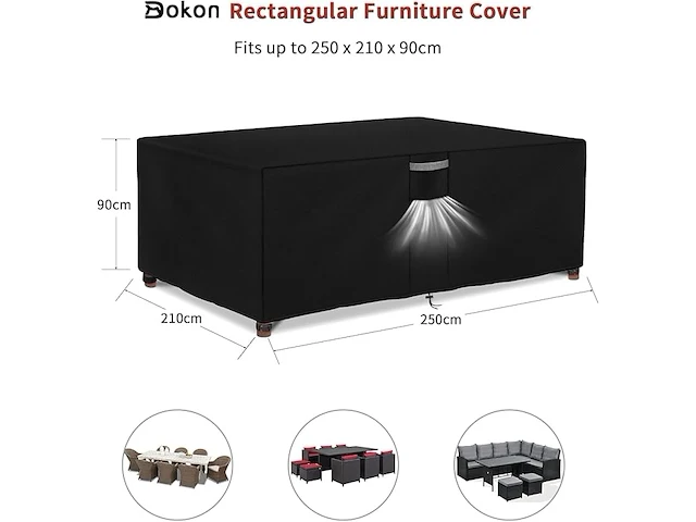 Dokon beschermhoes voor tafel met ventilatierooster - afbeelding 2 van  5