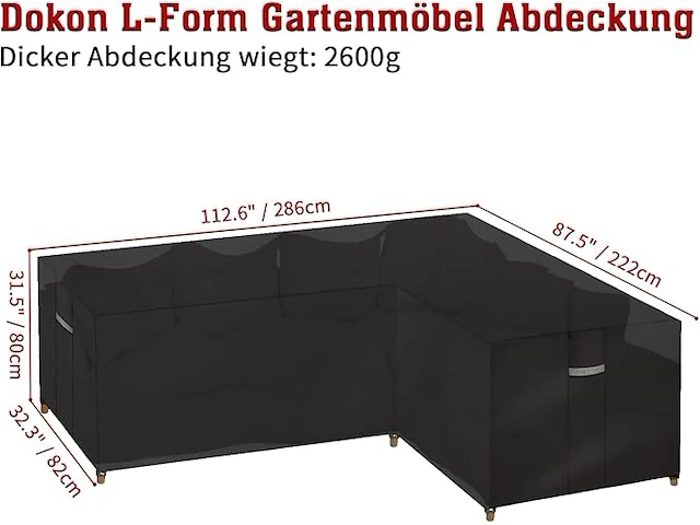 Dokon l-vormige afdekking voor tuinmeubelen - afbeelding 2 van  3
