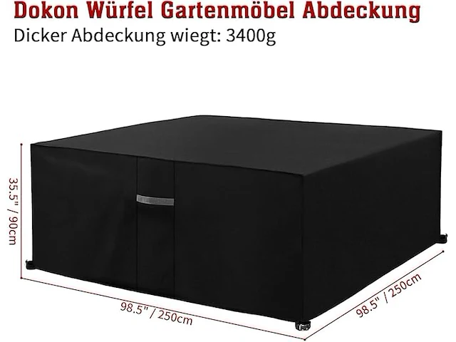 Dokon tuinmeubelafdekking met ventilatieopeningen - afbeelding 2 van  5