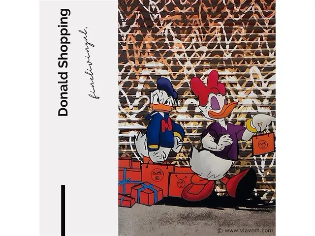 Donald shopping 40x60 cm - canvas wanddecoratie - afbeelding 1 van  2