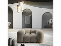 Donkerbeige fluwelen fauteuil - afbeelding 2 van  7