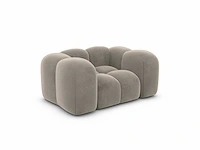 Donkerbeige fluwelen fauteuil - afbeelding 3 van  7